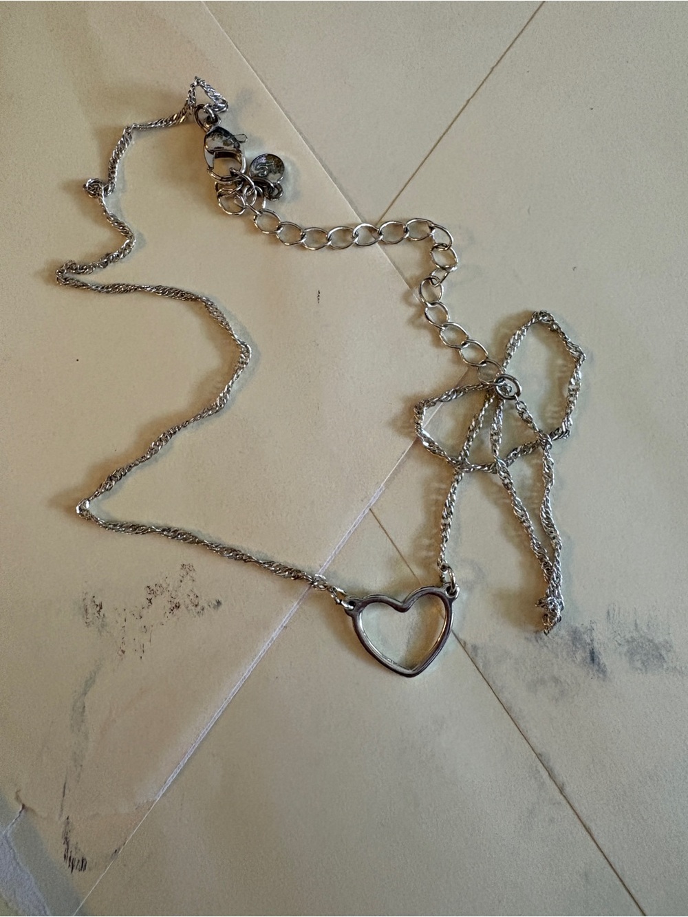 LC Lauren Conrad Silver Heart Necklace